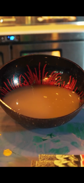 A shell of kava on the bar
