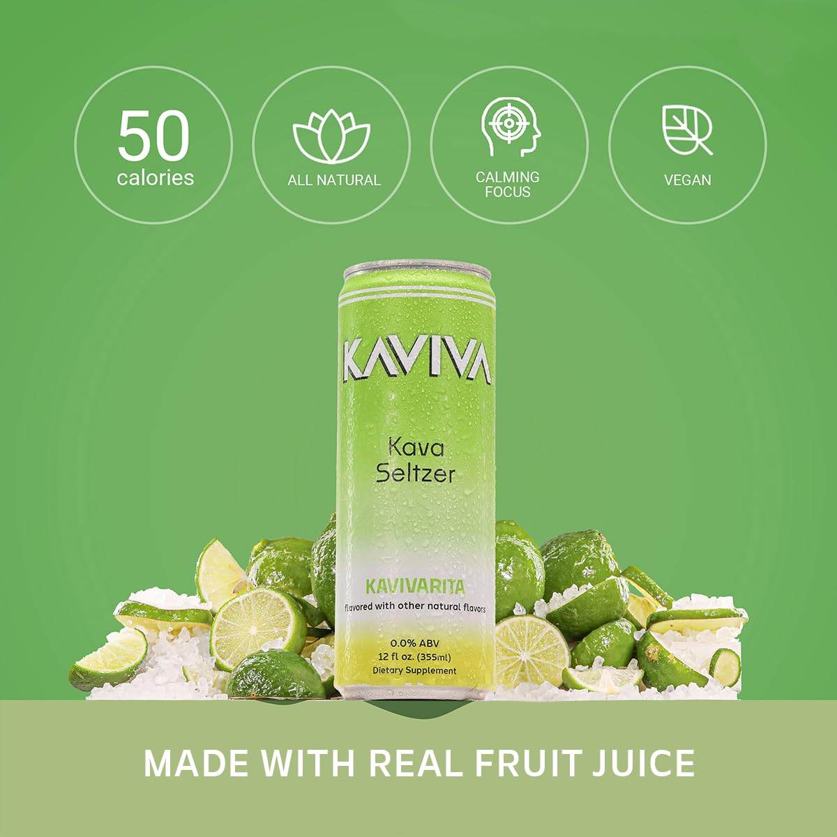 Can of KAVIVA Kavivarita Kava Seltzer with limes