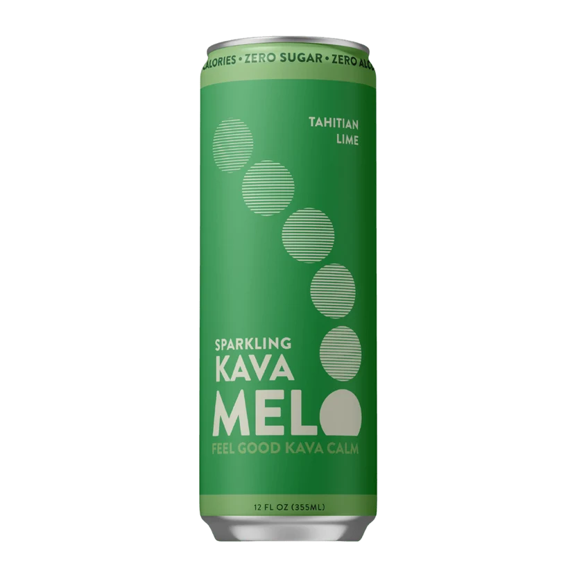 Green can of MELO Sparkling Kava in Tahitian Lime